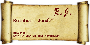 Reinholz Jenő névjegykártya
